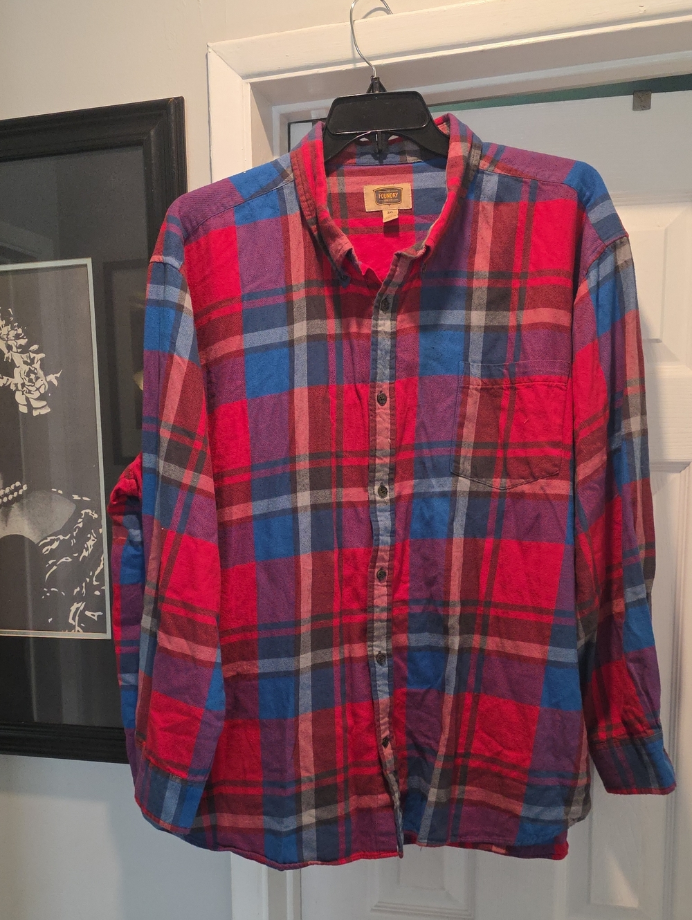 The Foundry Supply Co. Red & Blue Plaid Button-Down Shirt